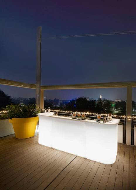 Стойка пластиковая барная светящаяся Break Line Lighting белый 1200x750x1100 мм