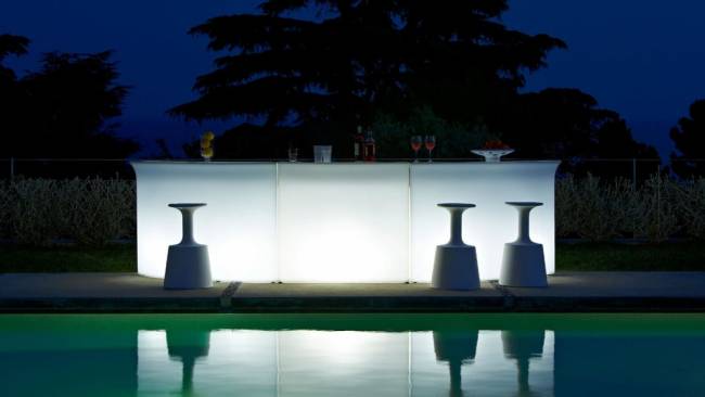 Стойка пластиковая барная светящаяся Break Line Lighting белый 1200x750x1100 мм