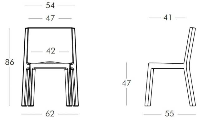 Стул пластиковый Q4 Standard тыквенный оранжевый 620х550х860 мм