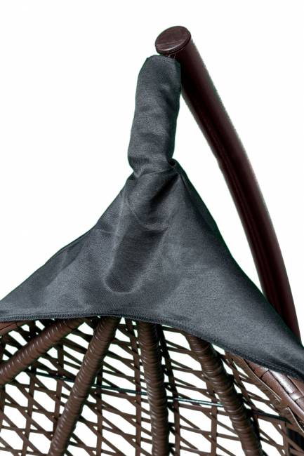 Кресло подвесное двойное Фиджи стойка+осн.КОРИЧ.,корзн.корич.,подуш.беж Кресло подвесное двойное Фиджи стойка+осн.КОРИЧ.,корзн.корич.,подуш.беж