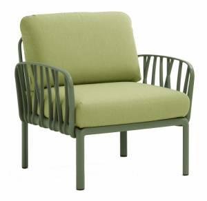 Кресло пластиковое с подушками Komodo Poltrona агава, авокадо 790х780х880 мм