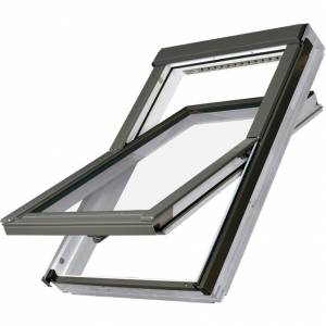 Мансардное окно FAKRO FTU-V U3 Profi, однокамерный морозостойкий, дерево 66х140