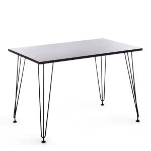 Стол STAR ЛДСП/металл, 110х70х75 см, черный топ/черные ножки черный топ/черные ножки ЛДСП/металл