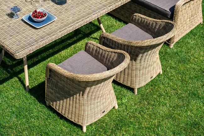 "Базелла" обеденная группа из искусственного ротанга, цвет соломенный "Базелла" обеденная группа из искусственного ротанга, цвет соломенный