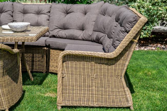 "Базелла" обеденная группа из искусственного ротанга, цвет соломенный "Базелла" обеденная группа из искусственного ротанга, цвет соломенный