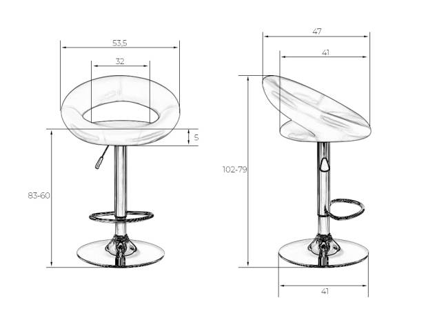 Стул барный DOBRIN MIRA, жёлтый