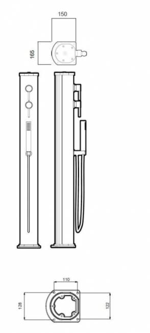 Душ солнечный для ног Jolly Go JG 150 165х155х1280 мм Душ солнечный для ног Jolly Go JG 150 165х155х1280 мм