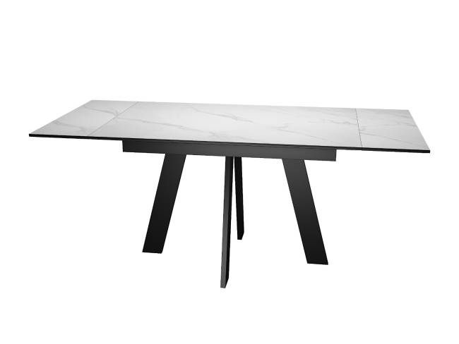 Стол DikLine SKM110 Керамика Белый мрамор/опоры черные Стол DikLine SKM110 Керамика Белый мрамор/опоры черные