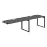 AG.196.AN.L.72.AN / Рабочая станция комбо s-b-s 3200х700х750 / профиль О-образный: 70х20 антрацит; лючок: серебро; столешница: антрацит