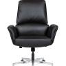 Кресло офисное / Бонно LB / Bonno LB / черная кожа / алюминиевая база