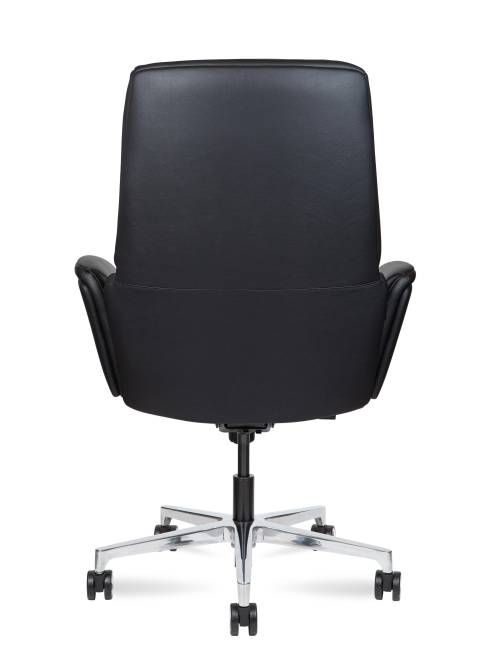 Кресло офисное / Бонно LB / Bonno LB / черная кожа / алюминиевая база