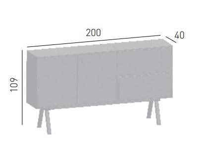Комод офисный Low Cabinet 2027 2000х400х1090 мм Комод офисный Low Cabinet 2027 2000х400х1090 мм