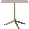 Стол ламинированный обеденный Tripe оливковый, тортора шпатель 600х600х740 мм