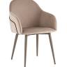 Стул Новел New велюр серо-коричневый, ножки бежево-серые