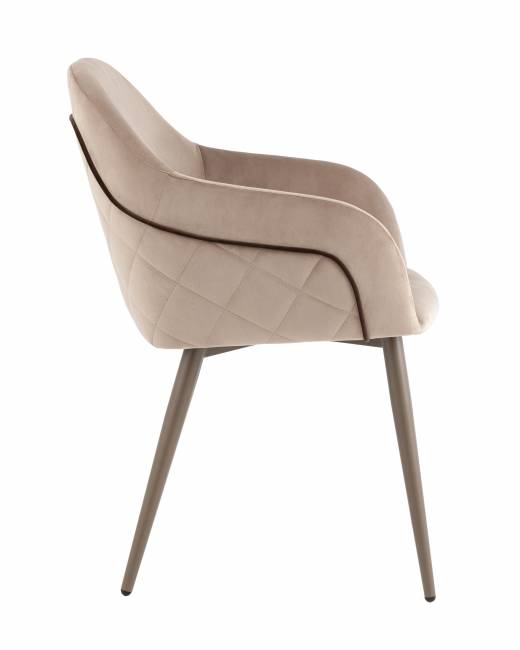 Стул Новел New велюр серо-коричневый, ножки бежево-серые