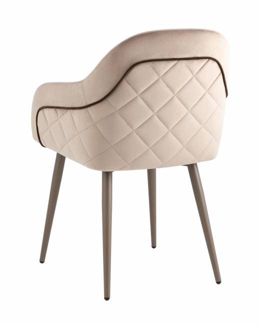 Стул Новел New велюр серо-коричневый, ножки бежево-серые