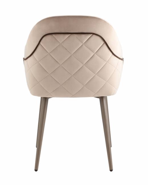 Стул Новел New велюр серо-коричневый, ножки бежево-серые