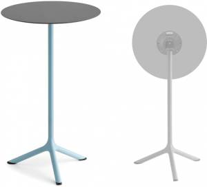 Стол ламинированный барный складной Tripe Folding голубой, антрацит Ø600х1100 мм