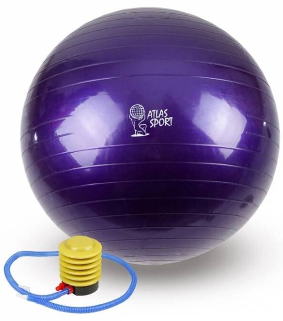 Мяч гимнастический "Фитбол", с насосом, 75 см, Фиолетовый