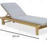 Шезлонг-лежак деревянный с матрасом Horizon натуральный 2005х650х880 мм Шезлонг-лежак деревянный с матрасом Horizon натуральный 2005х650х880 мм