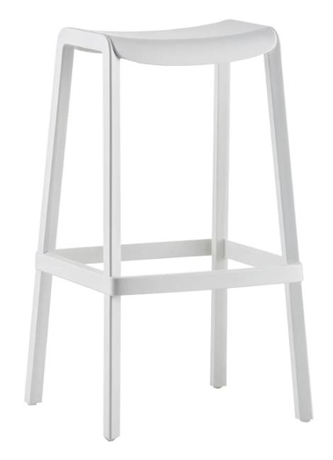 Табурет пластиковый барный Dome белый 440х420х760 мм