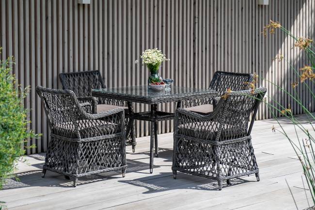 "Айриш" обеденная группа плетеная на 4 персоны, цвет графит "Айриш" обеденная группа плетеная на 4 персоны, цвет графит