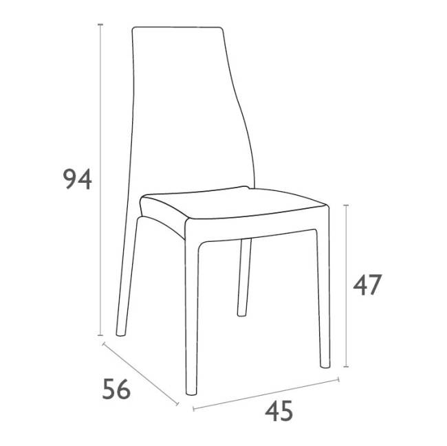 Стул пластиковый Miranda бежевый 450х560х940 мм