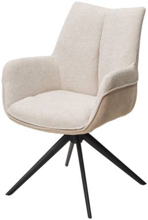 Стул PONTUS 360 град. поворот. RIELY-111 / PRESENT-120 Кремовый / Латте, ®DISAUR