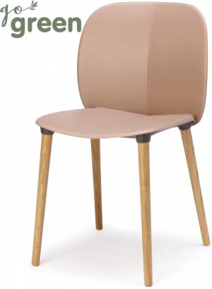 Стул пластиковый Natural Mentha Go Green натуральный дуб, карамельный 470х520х800 мм