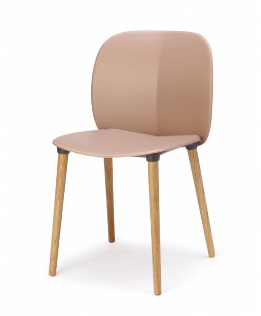 Стул пластиковый Natural Mentha Go Green натуральный дуб, карамельный 470х520х800 мм