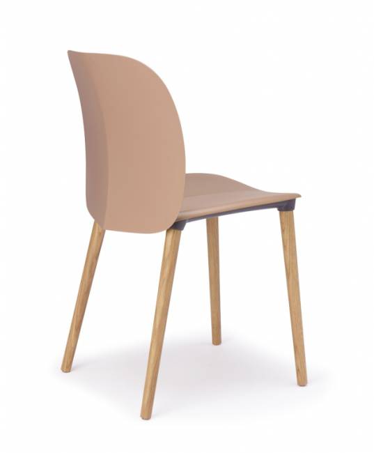 Стул пластиковый Natural Mentha Go Green натуральный дуб, карамельный 470х520х800 мм