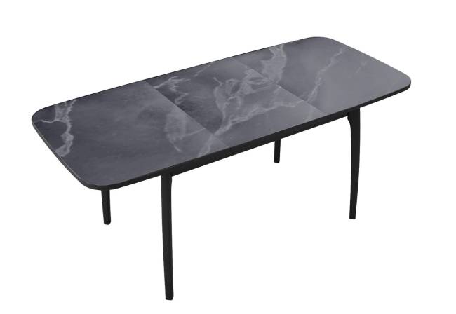 Стол DikLine MK40 Керамика Серый мрамор/подстолье черное/опоры черные