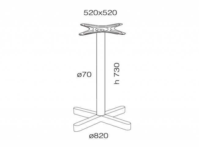 Подстолье металлическое Kross 820х820х730 мм