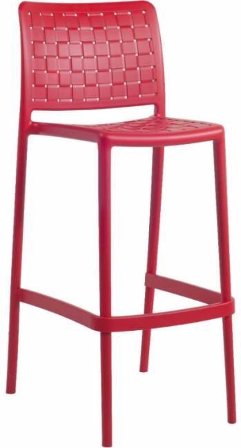 Стул пластиковый барный Fame-S Bar 75 красный 478х507.5х1046 мм