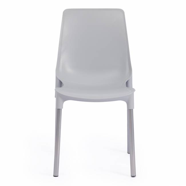 Стул GENIUS (mod 75) металл/пластик, 46x56x84cм, серый/ножки хром (Комплект из 4 шт.) серый металл/пластик Стул GENIUS (mod 75) металл/пластик, 46x56x84cм, серый/ножки хром (Комплект из 4 шт.) серый металл/пластик