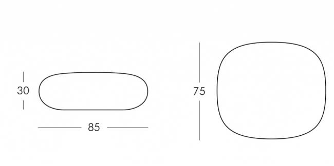 Пуф пластиковый Chubby Low Standard молочный белый 850х750х300 мм