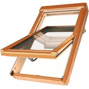 Мансардное окно FAKRO FTP-V/CU U3 Profi, однокамерный, медное, дерево