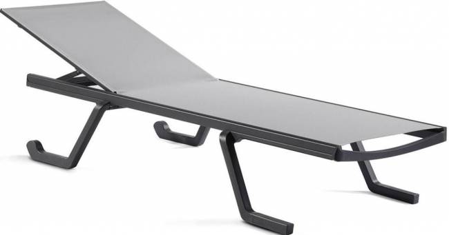 Шезлонг металлический Podio серый 1900х720х325 мм Шезлонг металлический Podio серый 1900х720х325 мм