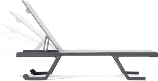 Шезлонг металлический Podio серый 1900х720х325 мм Шезлонг металлический Podio серый 1900х720х325 мм