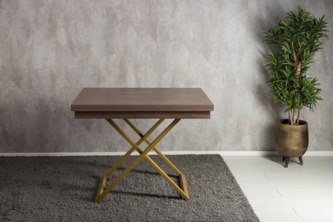 Стол-трансформер Левмар Cross D69/S90 Дуб Шамони темный/золото Стол-трансформер Левмар Cross D69/S90 Дуб Шамони темный/золото