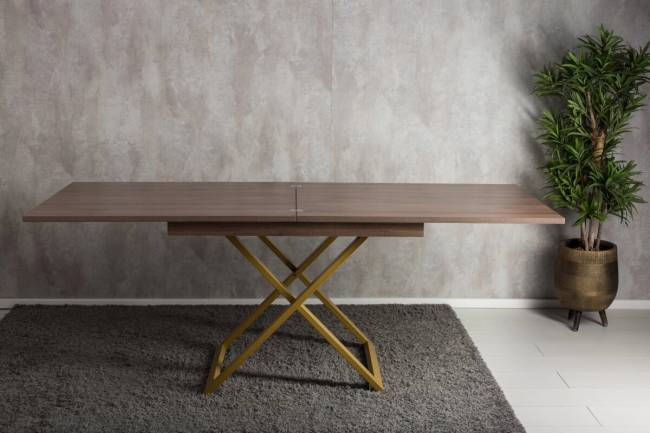 Стол-трансформер Левмар Cross D69/S90 Дуб Шамони темный/золото Стол-трансформер Левмар Cross D69/S90 Дуб Шамони темный/золото