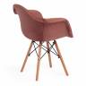 Кресло CINDY SOFT (EAMES) (mod. 101) / 1 шт. в упаковке коралловый (HLR 44)/натуральный дерево бук/металл/мягкое сиденье/ткань