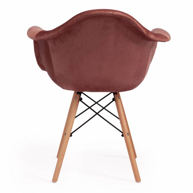 Кресло CINDY SOFT (EAMES) (mod. 101) / 1 шт. в упаковке коралловый (HLR 44)/натуральный дерево бук/металл/мягкое сиденье/ткань