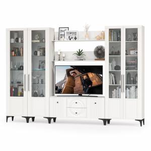 Валенсия мебель в гостиную № 69 цвет белый шагрень