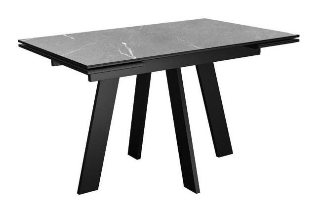 Стол DikLine SKM110 Керамика Серый мрамор/опоры черные Стол DikLine SKM110 Керамика Серый мрамор/опоры черные