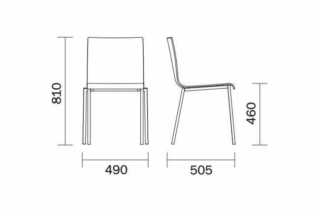 Стул на квадратных ножках Kuadra XL песочный 490х505х810 мм