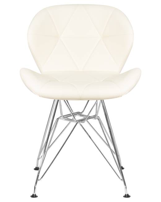 Набор 4 шт Стул обеденный DOBRIN BUTTERFLY CHROME, ножки хром, цвет кремовый