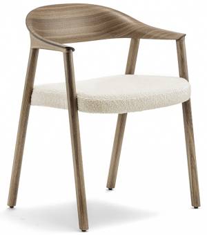 Кресло деревянное с обивкой Hera орех 585х485х745 мм