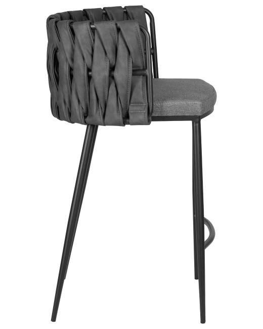 Набор 4 шт Стул полубарный DOBRIN AMELIA COUNTER, серая ткань (F-48), темно-серый винтажный PU (MF-12)
