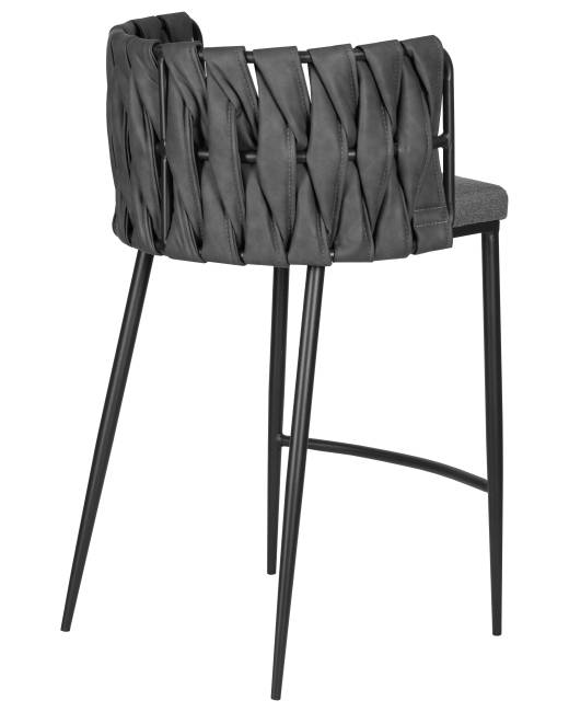 Набор 4 шт Стул полубарный DOBRIN AMELIA COUNTER, серая ткань (F-48), темно-серый винтажный PU (MF-12)